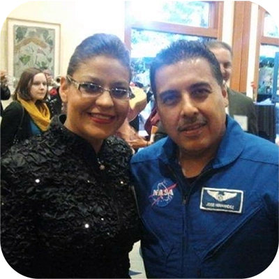 Lucy Escobar with astronaut Jose Hernandez