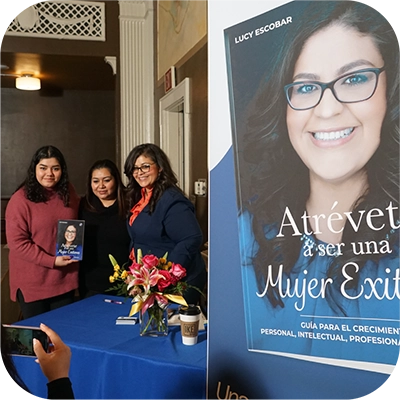 Lucy at book signing for her book Atrevete a ser una mujer exitosa