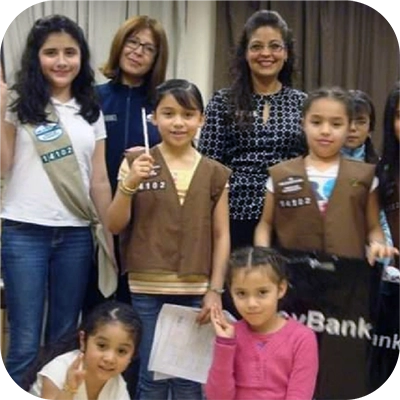 Lucy with Girlscouts