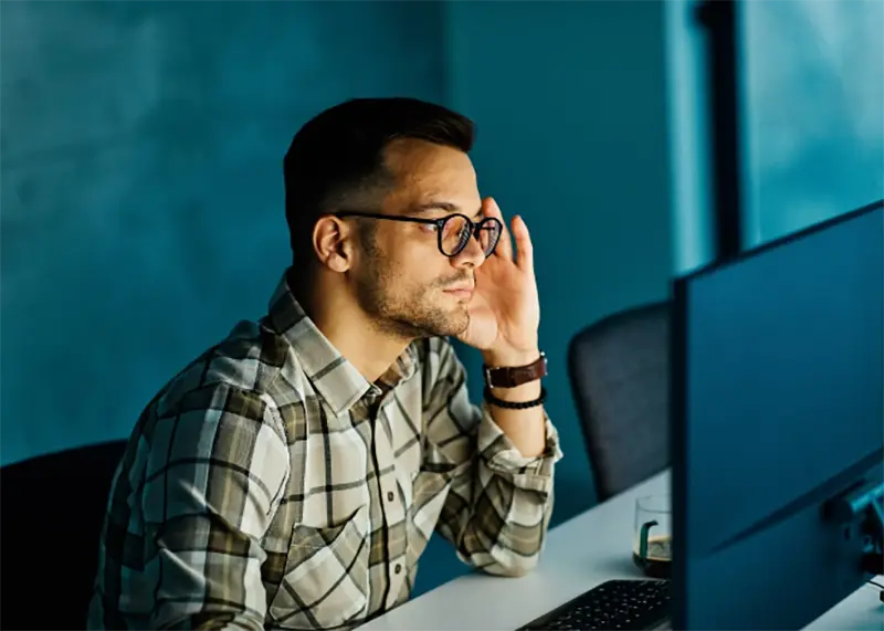 Man Working on Laptop
