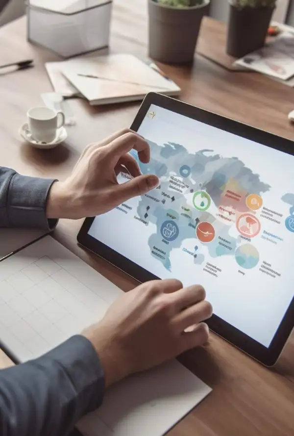 someone looking at geographic data